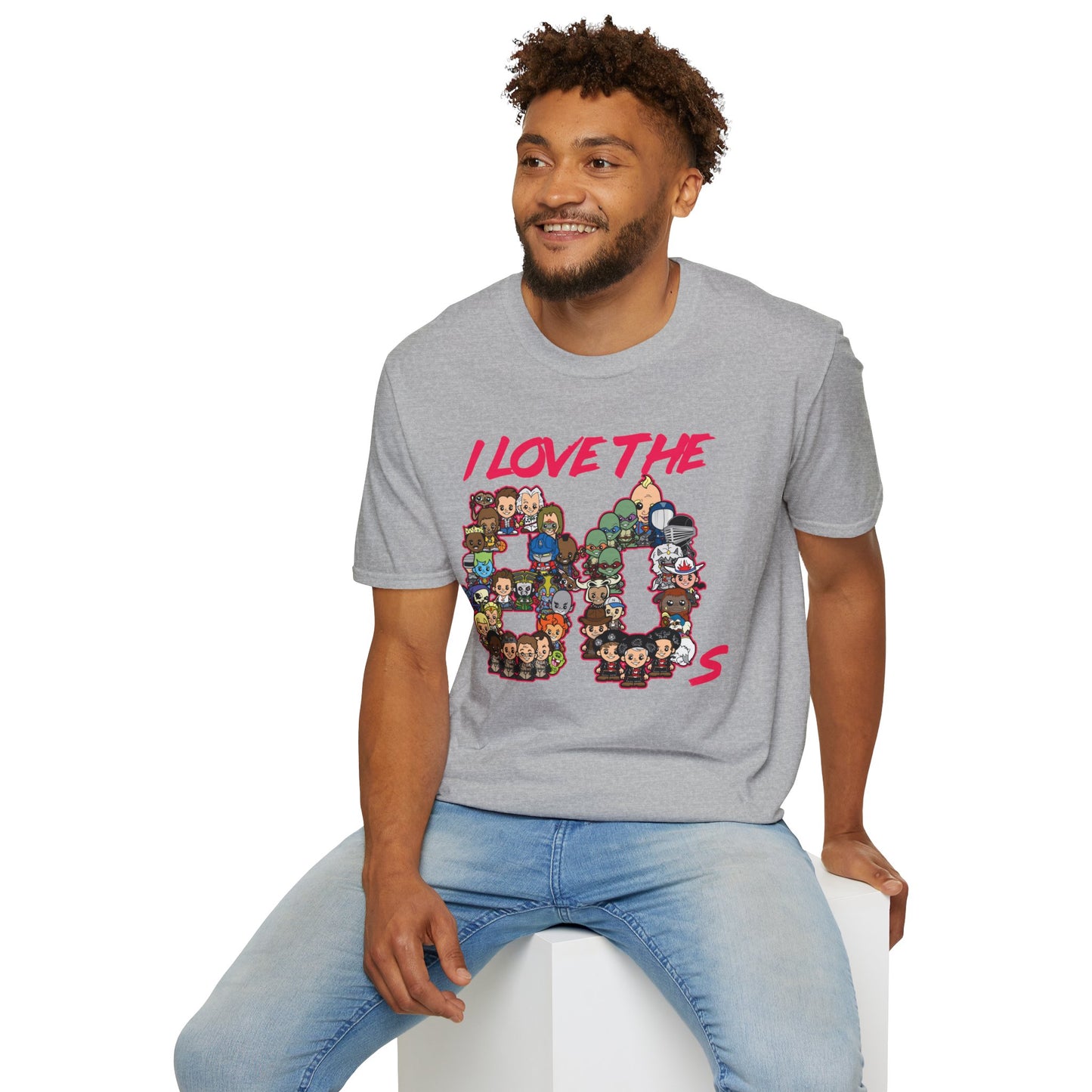 T-Shirt — "I Love the 80s" Retro Pop Culture Character Tee
