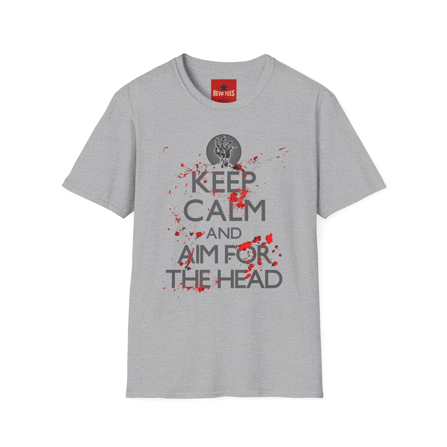 T-Shirt — “Keep Calm and Aim for the Head” Horror Zombie Graphic Tee