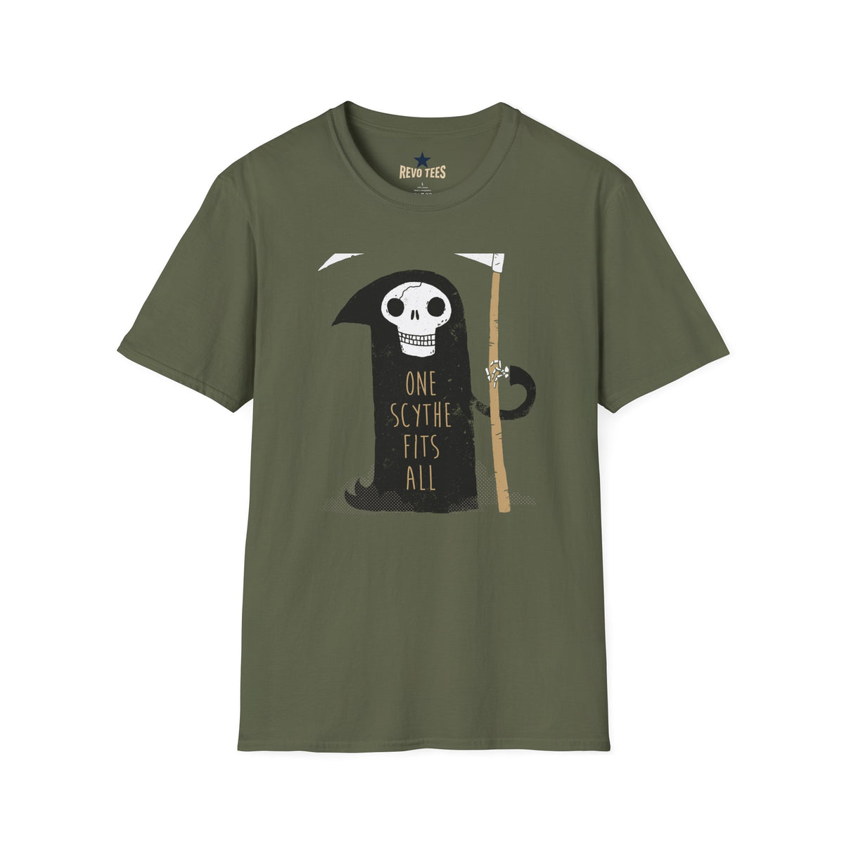 Revotees One Scythe Fits All Unisex Softstyle T-Shirt - alternate view 4