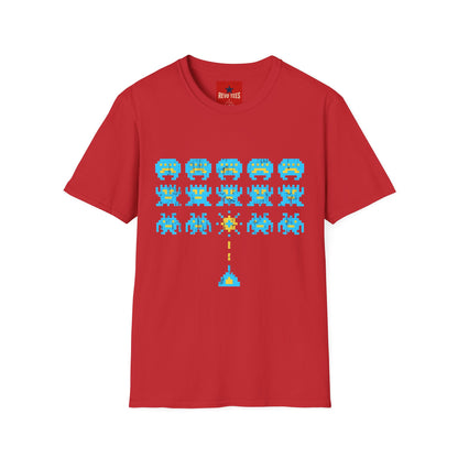 Retro Pixel Space Invaders T-Shirt — Vintage Arcade Gaming Tee