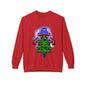 Astronaut Santa Pouncing on a Christmas Tree Crewneck Sweatshirt