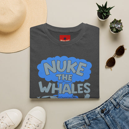 T-Shirt — 'Nuke the Whales' Satirical Graphic Tee (Funny Retro Ocean Design)