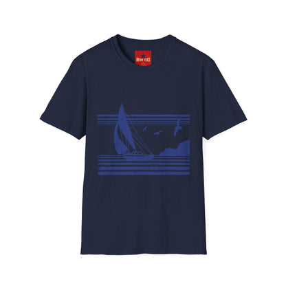 Sailboat Coastline T-Shirt — Nautical Sailing Graphic Tee