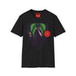 Joker Suit T‑Shirt — Green Vest, Purple Tie & Poppy Graphic Tee