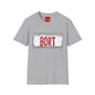 BORT License Plate T‑Shirt — 'Itchy & Scratchy Land' Retro TV Fan Tee