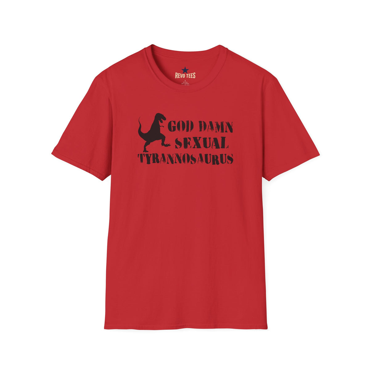 Revotees God Damn Sexual Tyrannosaurus Funny Dino Graphic T-Shirt