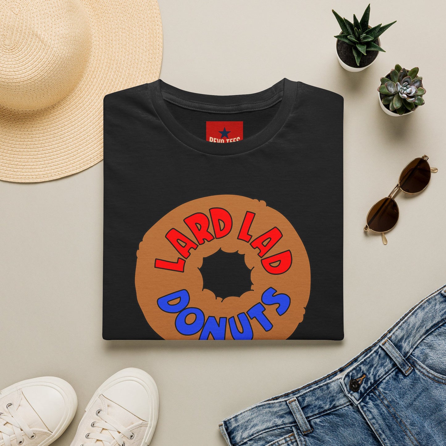 Donut Vintage Logo T‑Shirt — "Lard Lad Donuts" Cartoon Tee
