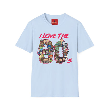 T-Shirt — "I Love the 80s" Retro Pop Culture Character Tee