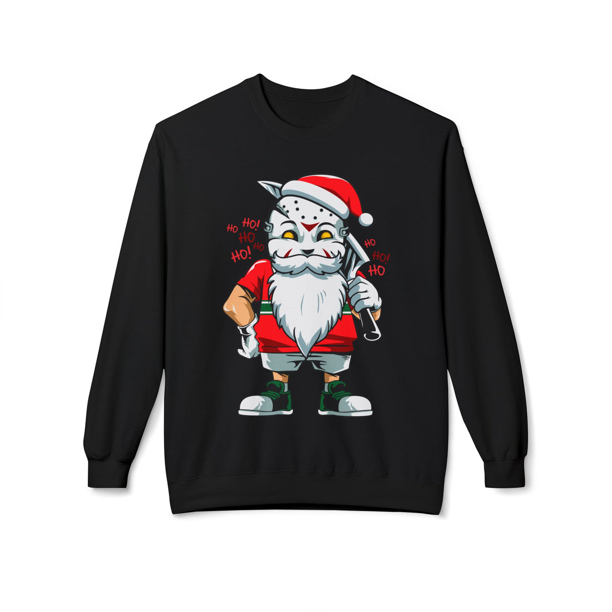 Santa Skull — Edgy Christmas Graphic Crewneck Sweatshirt