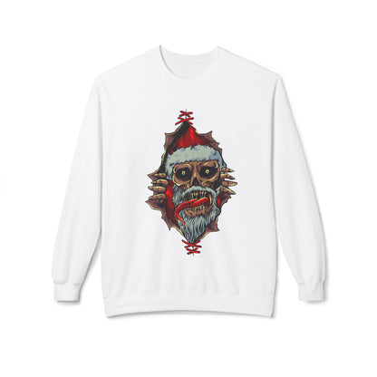Skull Santa Crewneck Sweatshirt — Horror Christmas Graphic