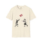 Revotees Banksy No More Games Vintage Kids Throwing No More Games Patch Graphic T-Shirt - alternate view 3