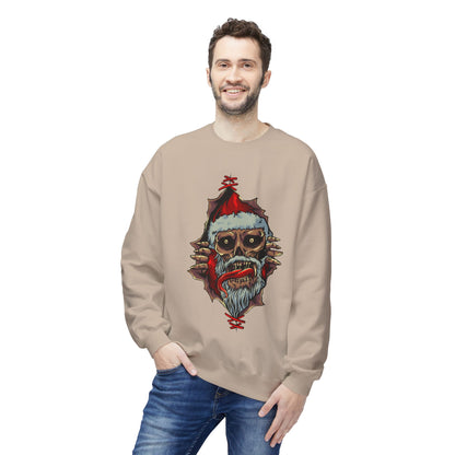Skull Santa Crewneck Sweatshirt — Horror Christmas Graphic