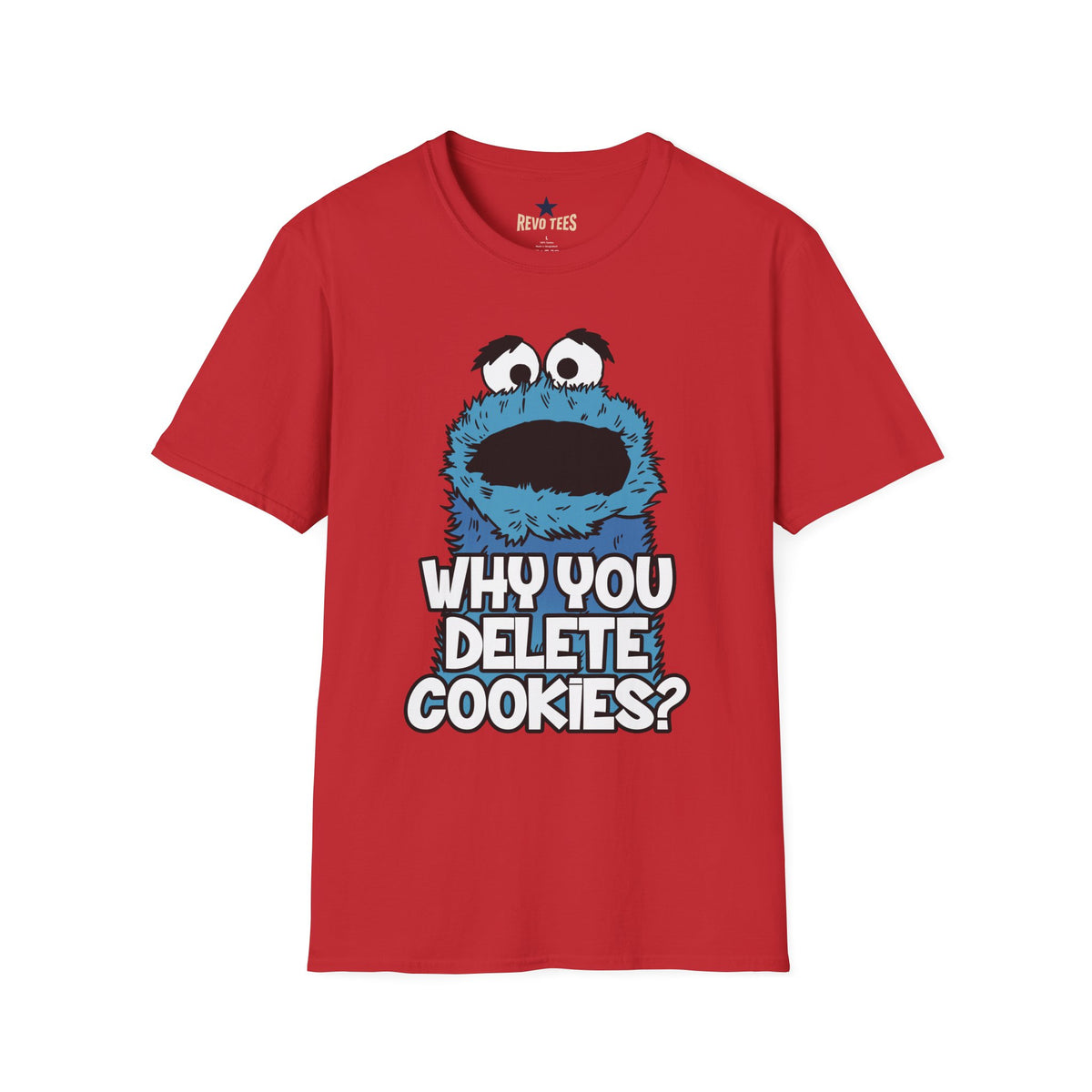 Revotees Cookie Monster Why You Delete Cookies Funny Retro Kids TV Graphic T-Shirt - alternate view 11
