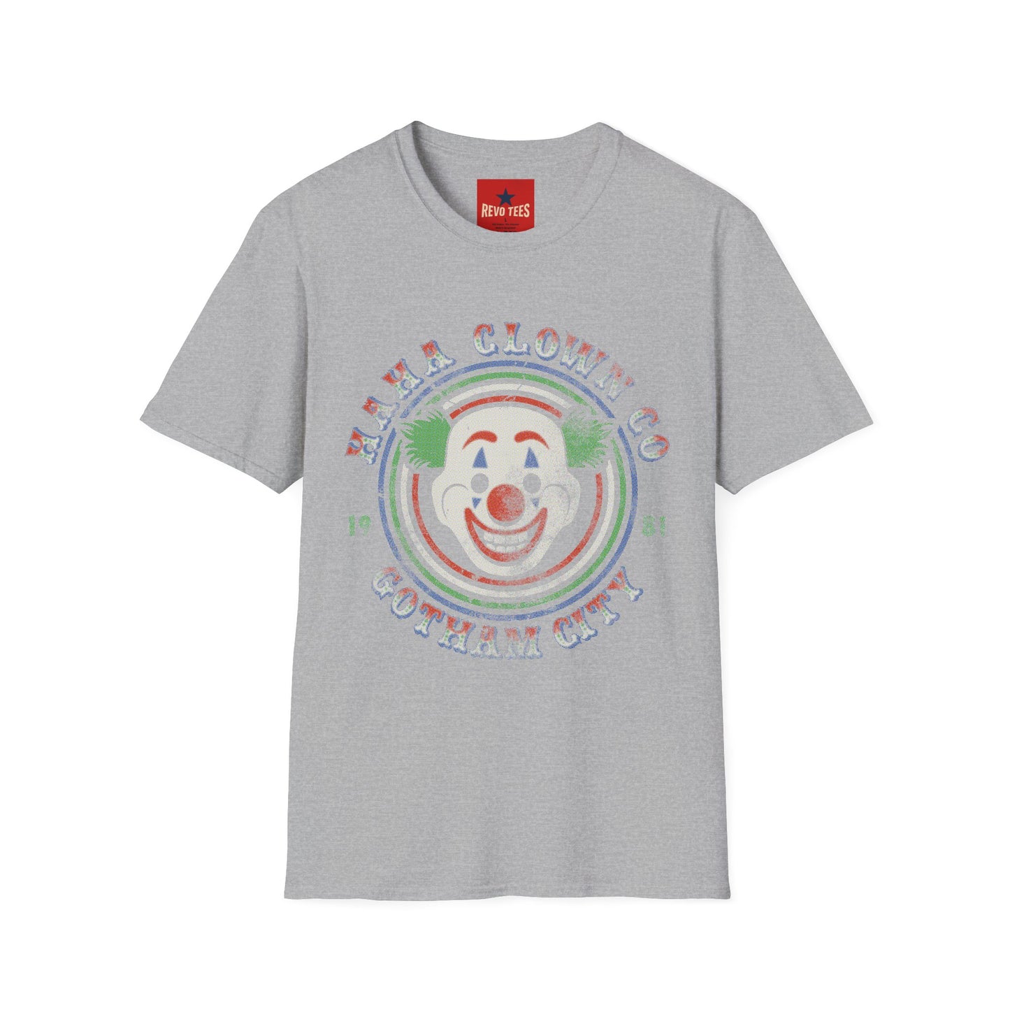 Retro 'Ha Ha Clown Co.' Graphic T‑Shirt — Vintage Clown Face Tee