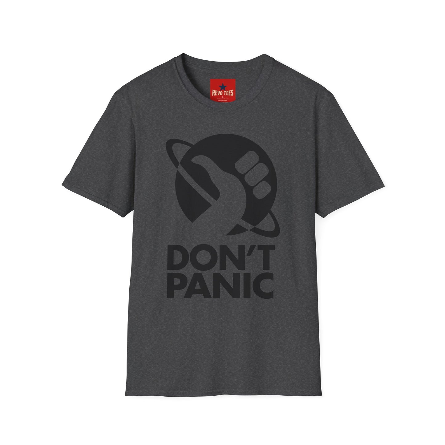 T-Shirt — "Don't Panic" Galactic Thumb Logo Tee