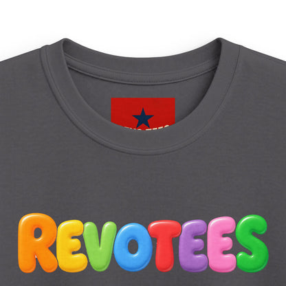 Kids Tee — Colorful 'REVOTEES' Bubble Letter Shirt for Children