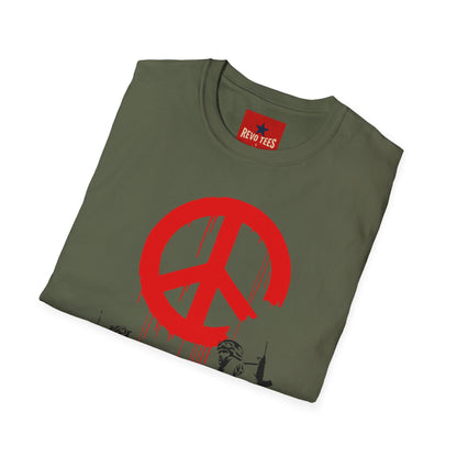 Banksy Peace Symbol Graffiti T-Shirt – Red Drip Street Art Tee