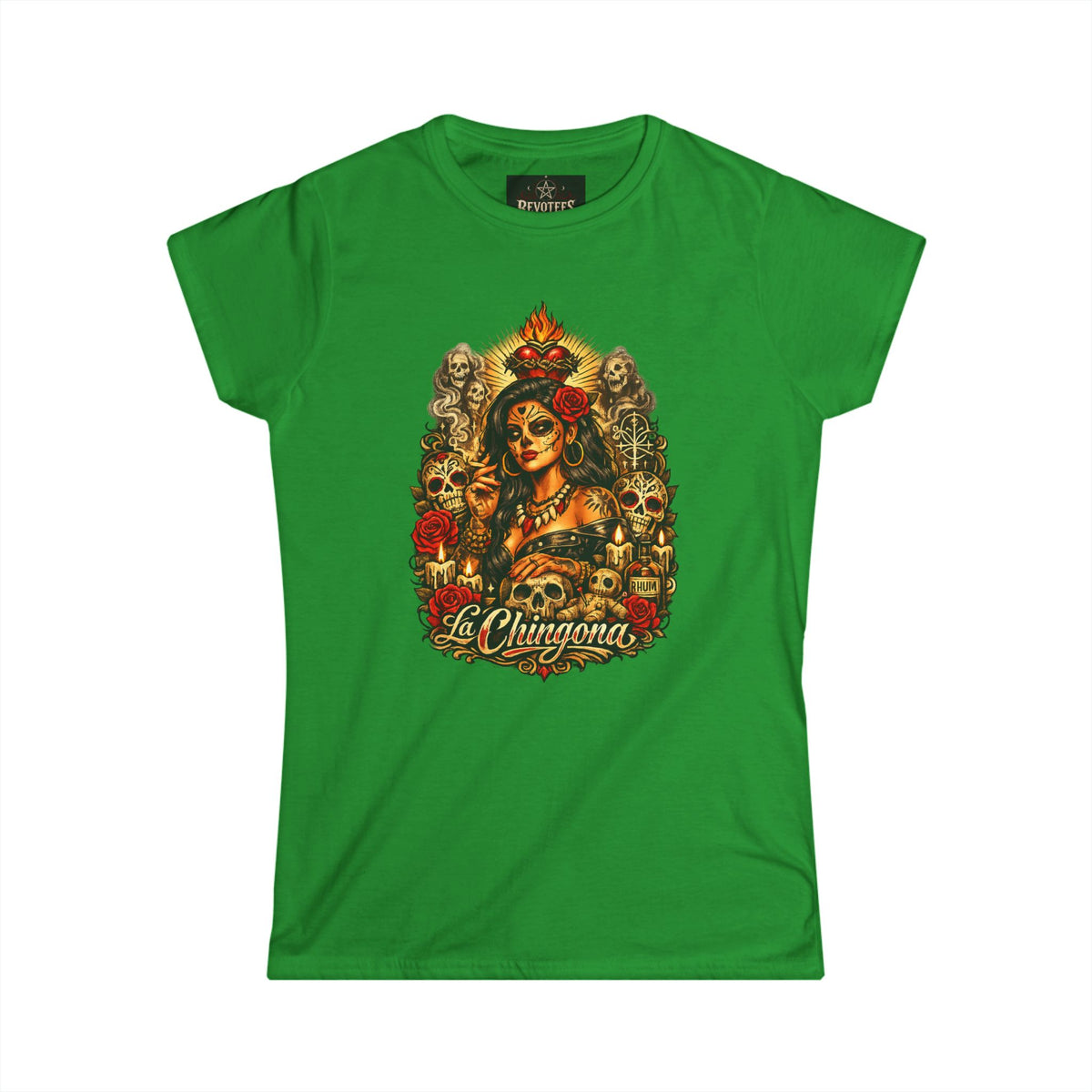 Revotees La Chingona Day of the Dead Sugar Skull T-Shirt - alternate view 7