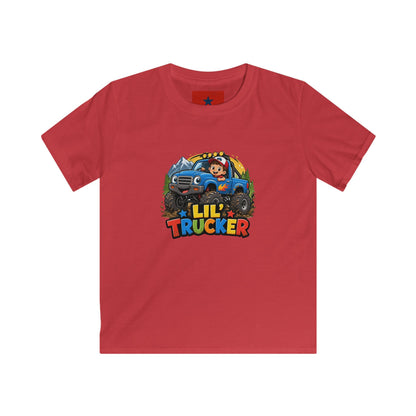 Kids Tee — "Lil' Trucker" Monster Truck Kids T-Shirt | Cute Off-Road Cartoon Top