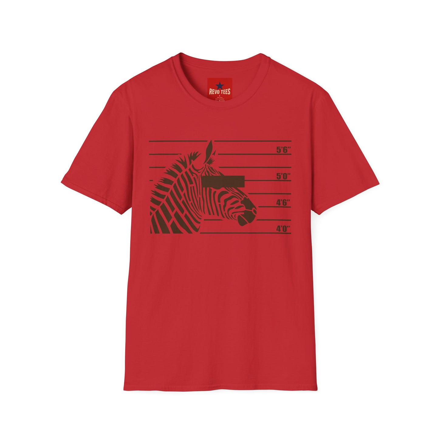 Zebra Mugshot T-Shirt — Funny Animal Police Line Tee