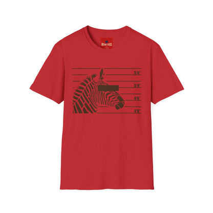 Zebra Mugshot T-Shirt — Funny Animal Police Line Tee