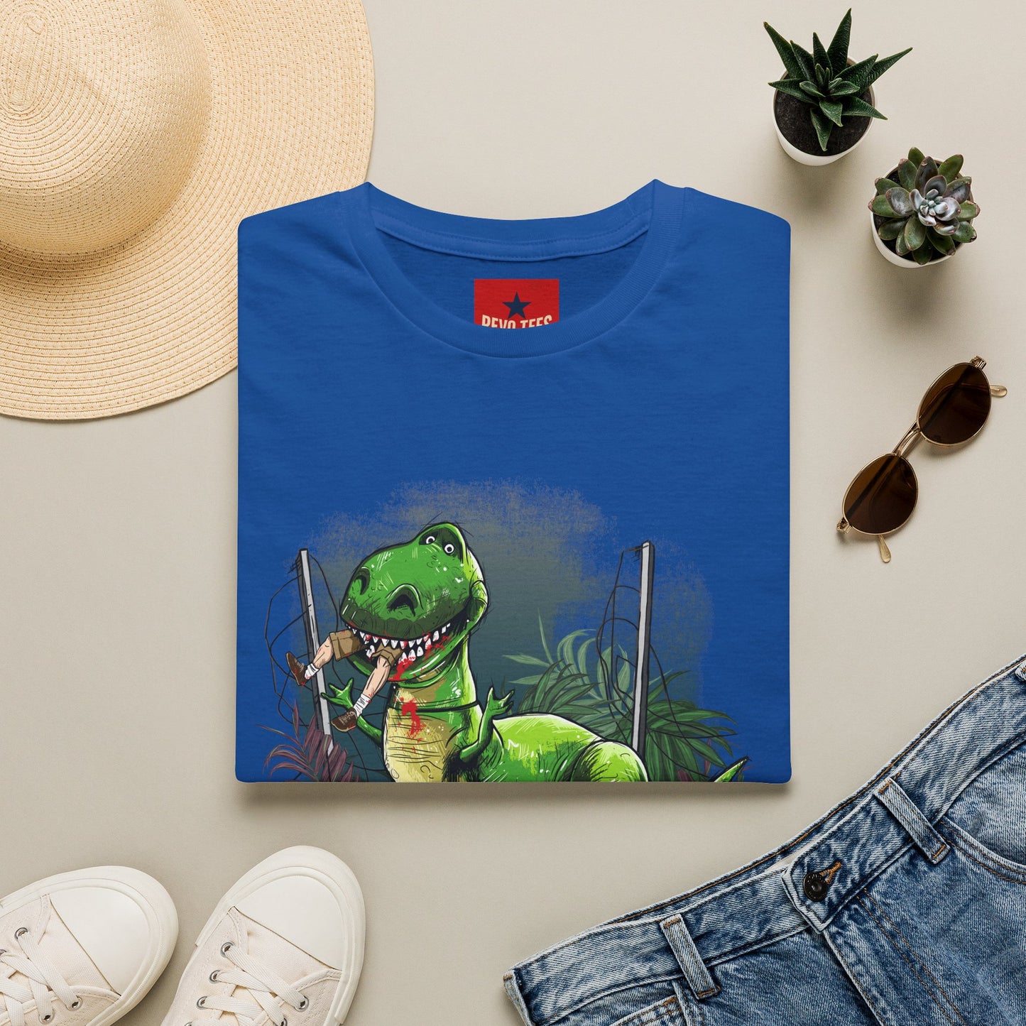 T-Rex Graphic T-Shirt – Cute Green Dinosaur Design