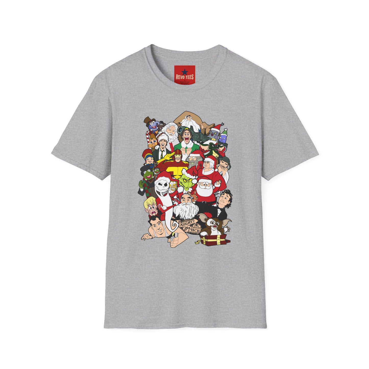 Holiday Movie Characters T-Shirt — Christmas Classic Characters Collage