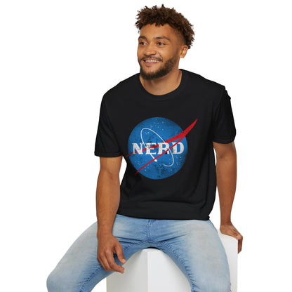 Nerd Space Logo T‑Shirt — Retro NASA-Inspired Graphic Tee