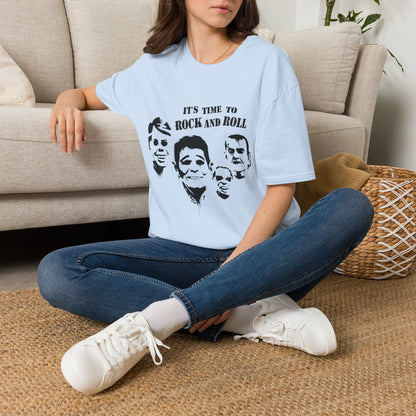 Rock and Roll Faces T-Shirt — "It's Time to Rock and Roll" Retro Band Tee
