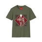 Japanese Kanji Graphic T-Shirt — Vintage Red Diamond "神羅" Streetwear