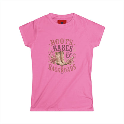 Boots, Babes & Backroads Women's Tee — Floral Cowboy Western Graphic Shirt