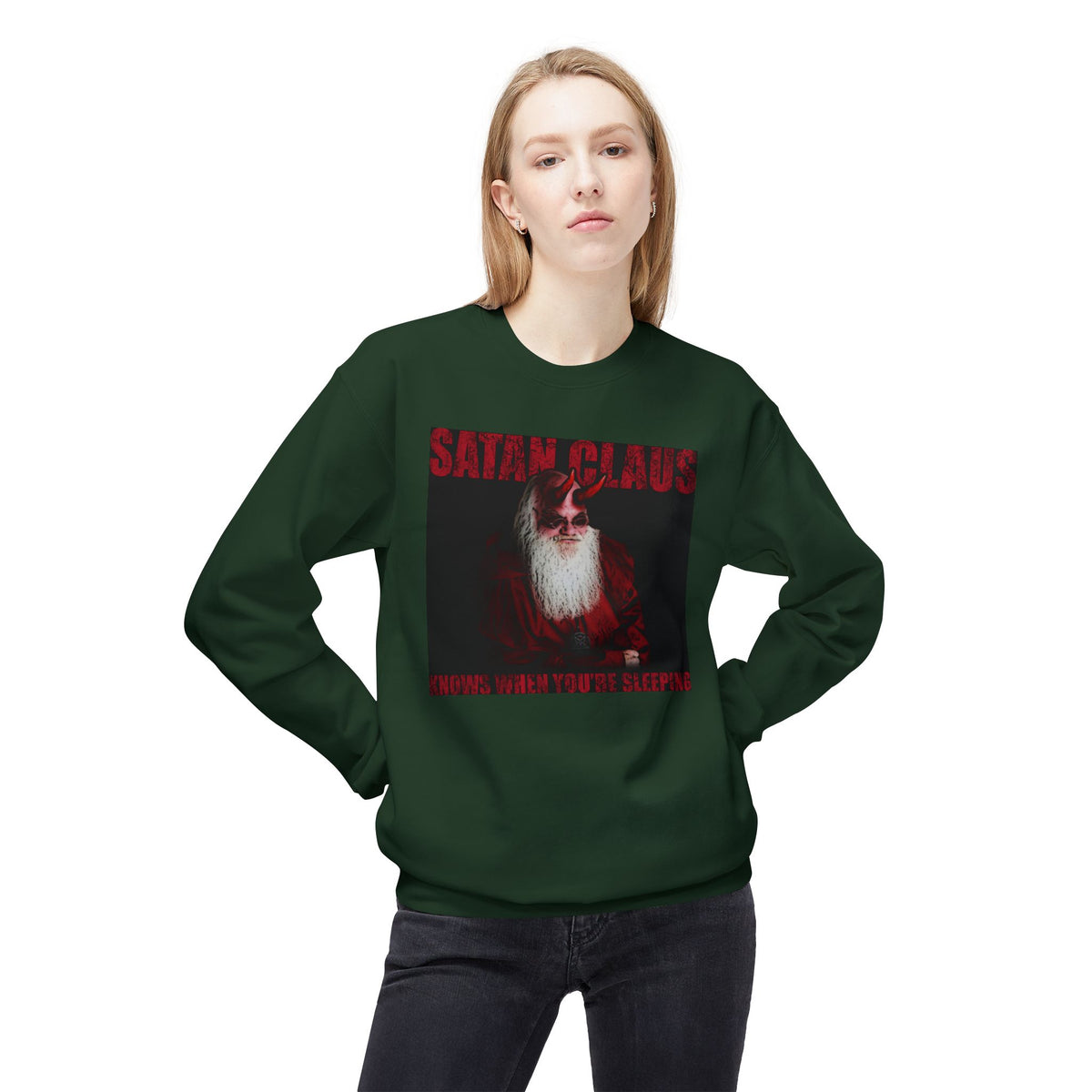 Satan Claus Crewneck Sweatshirt – Dark Santa Holiday Graphic