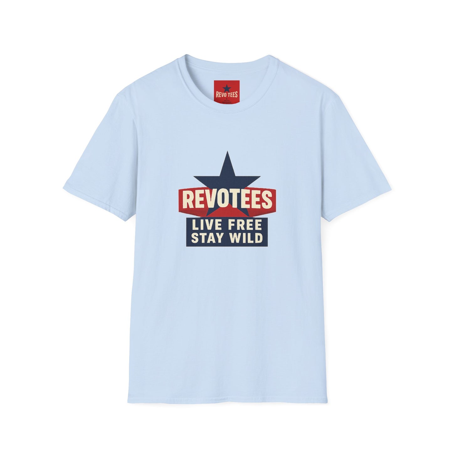 T-Shirt — REVOTEES “Live Free Stay Wild” Retro Star Tee
