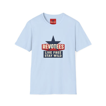 T-Shirt — REVOTEES “Live Free Stay Wild” Retro Star Tee