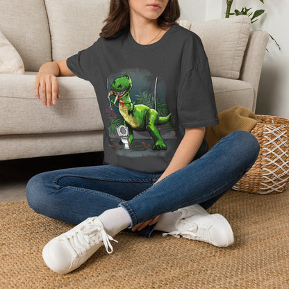 T-Rex Graphic T-Shirt – Cute Green Dinosaur Design