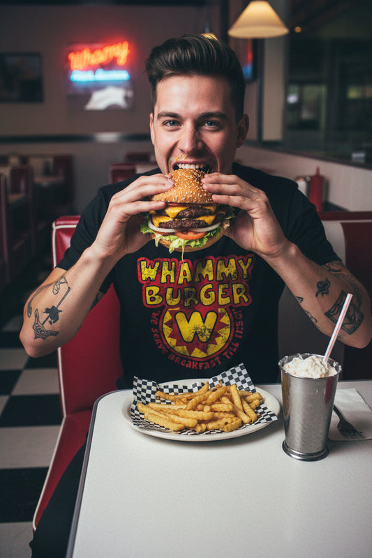 Whammy Burger Graphic T-Shirt — Retro Fast-Food Logo Tee