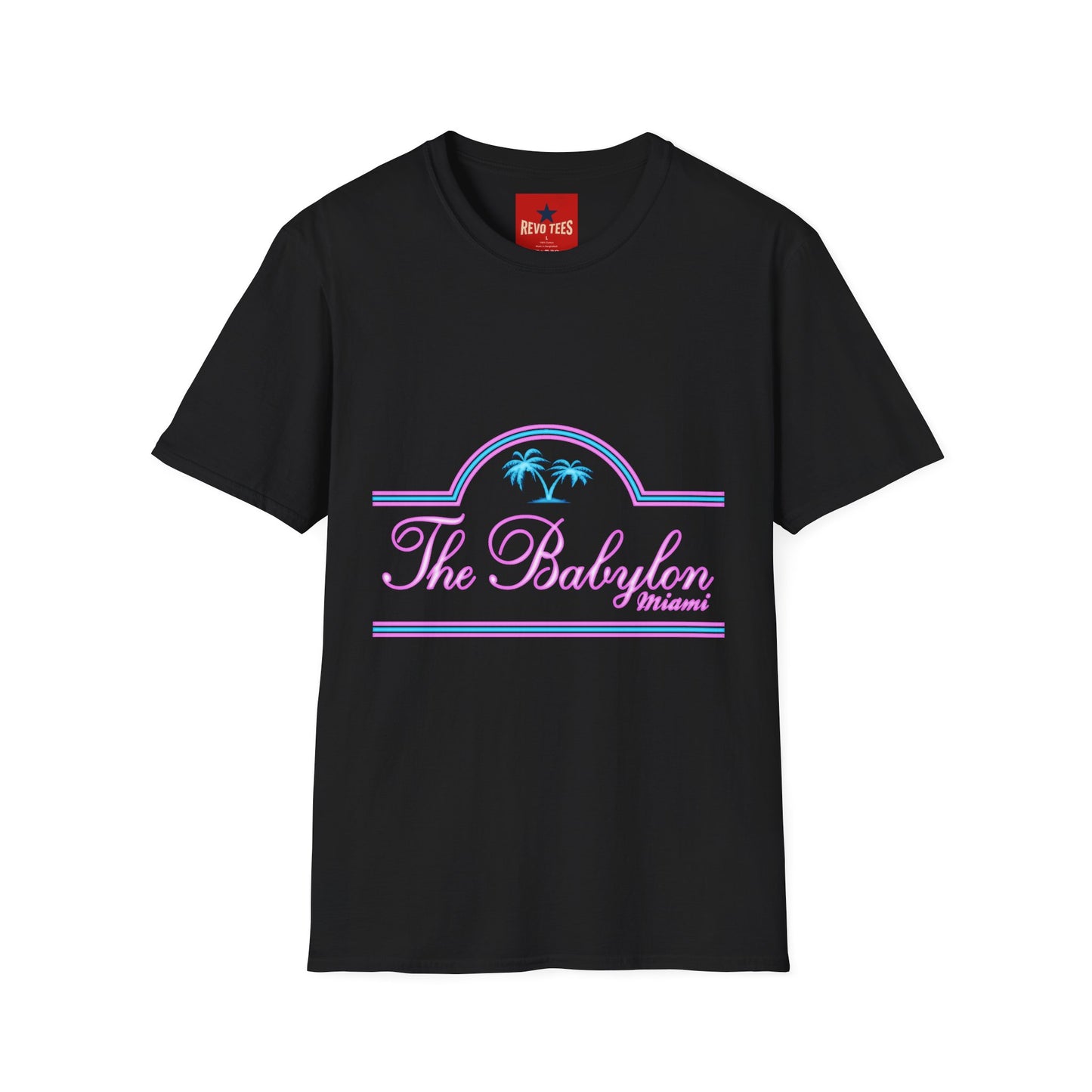 The Babylon Miami T-Shirt — Retro Neon Palm Beach Tee