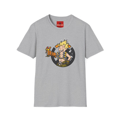 Junkrat-Inspired Gamer Tee — Cartoon Explosive Hero Graphic T-Shirt