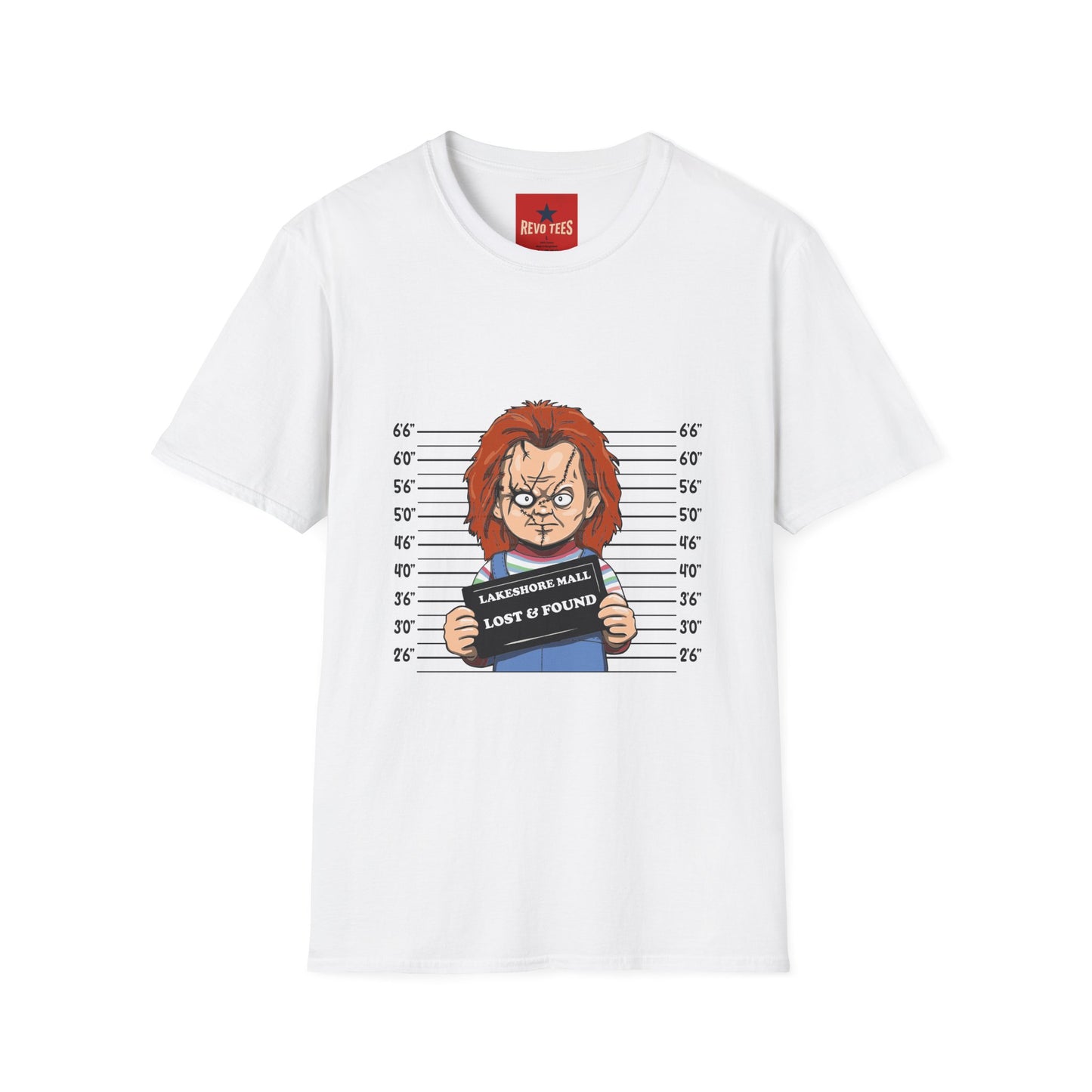Chucky Mugshot Graphic T-Shirt — Horror Movie Villain Tee