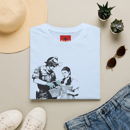 Banksy T-Shirt — Police Officer and Girl Stencil Art Tee (Banksy-Style)