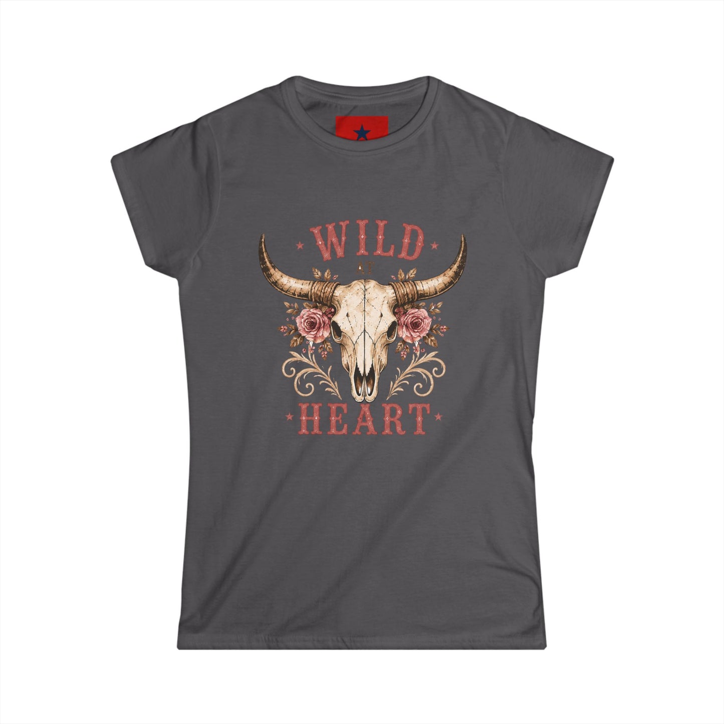 Wild at Heart Tee — Floral Longhorn Skull Women's T-Shirt