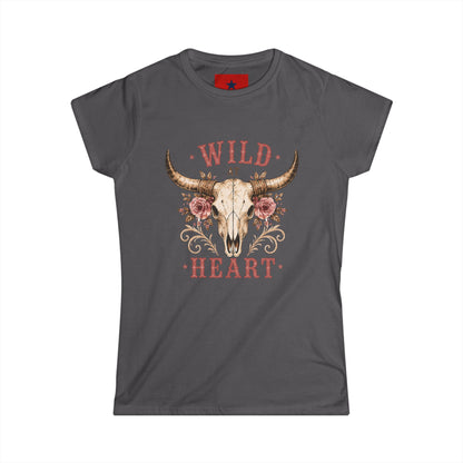 Wild at Heart Tee — Floral Longhorn Skull Women's T-Shirt
