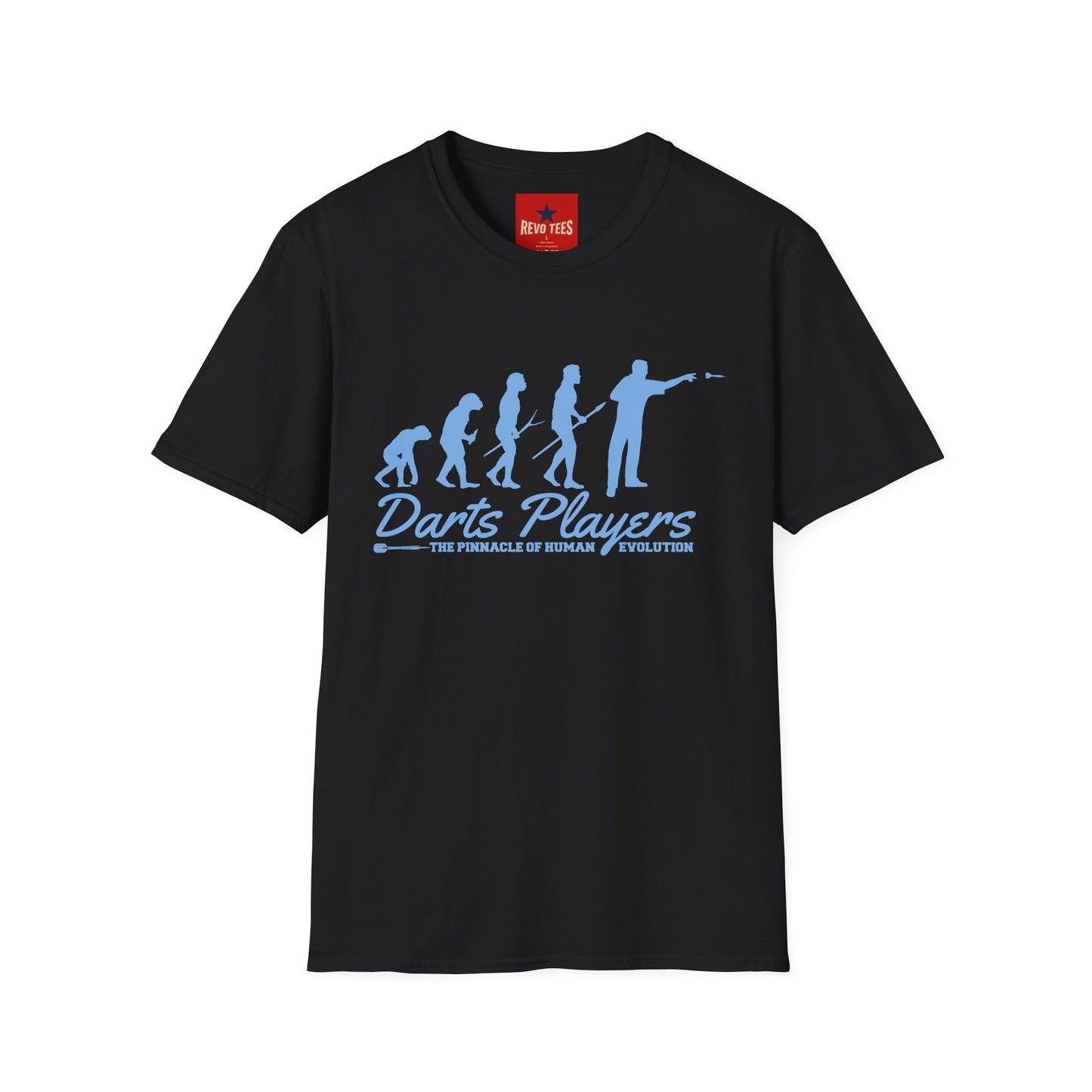 Darts Players Evolution T-Shirt — Funny Darting Evolution Graphic Tee for Players & Fans