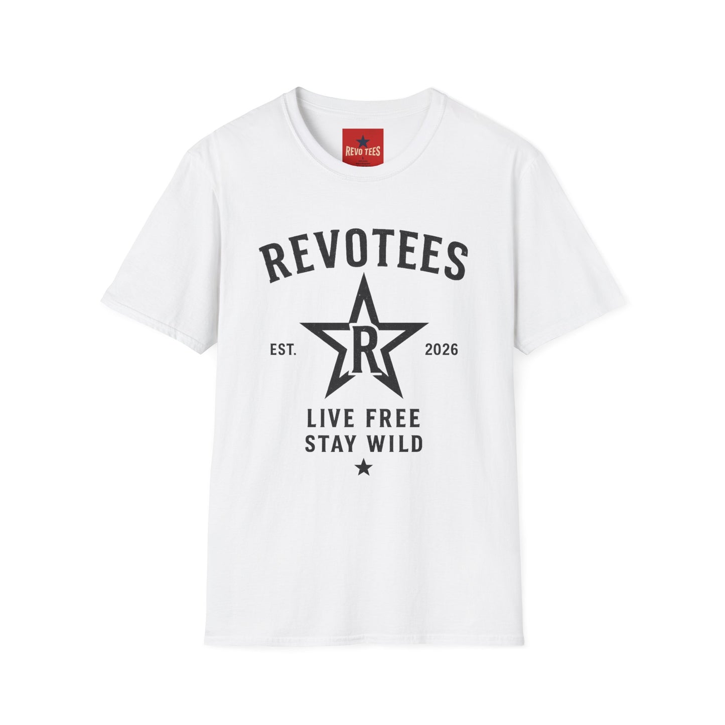 Revotees Graphic T-Shirt — "Revotees" Star Logo Tee (Est. 2026)
