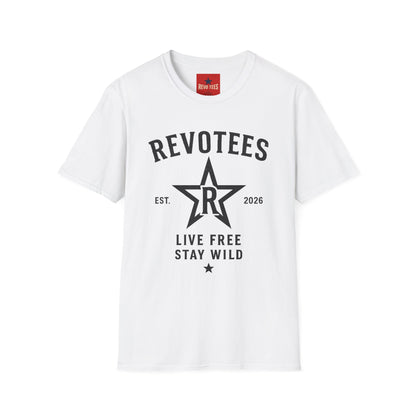 Revotees Graphic T-Shirt — "Revotees" Star Logo Tee (Est. 2026)