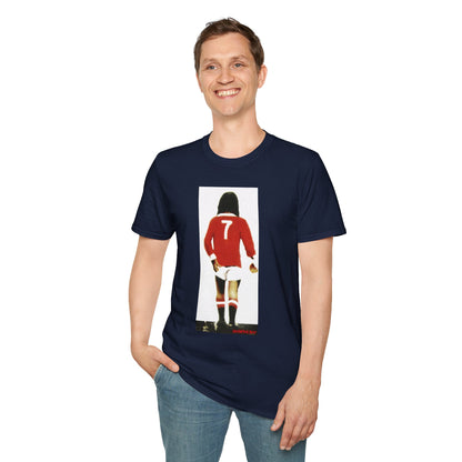 Banksy George Best Soccer Player No.7 Graphic T-Shirt — Retro Football Jersey Illustration
