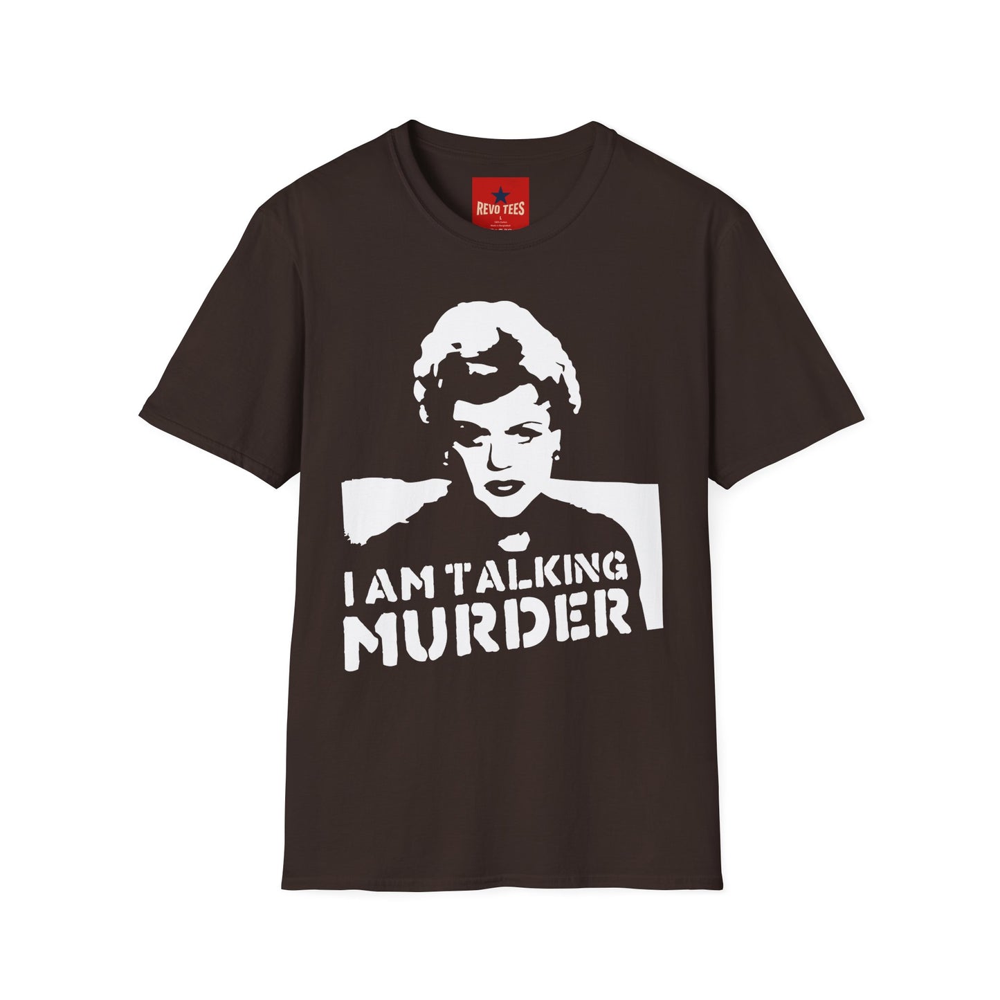 I Am Talking Murder Graphic T‑Shirt — Retro Noir Portrait Tee