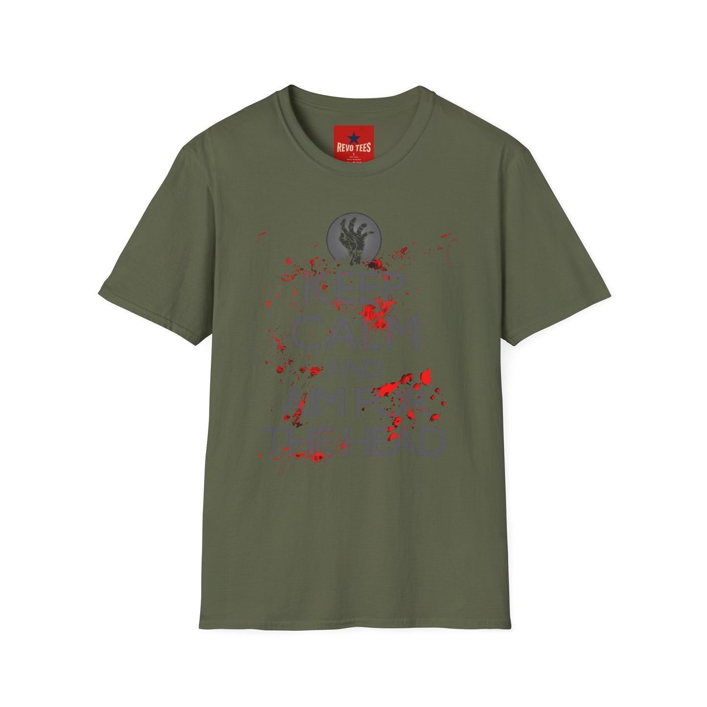 T-Shirt — “Keep Calm and Aim for the Head” Horror Zombie Graphic Tee