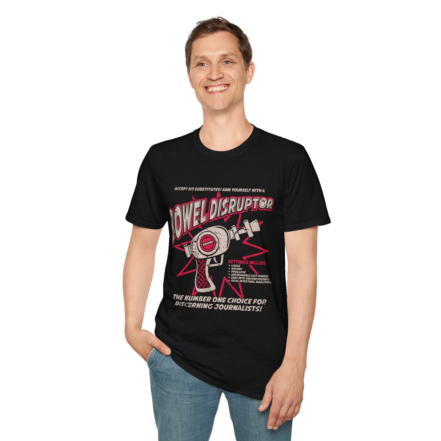 Bowel Disruptor T-Shirt — Funny Medical/Gut Health Graphic Tee for Nurses & Journalists