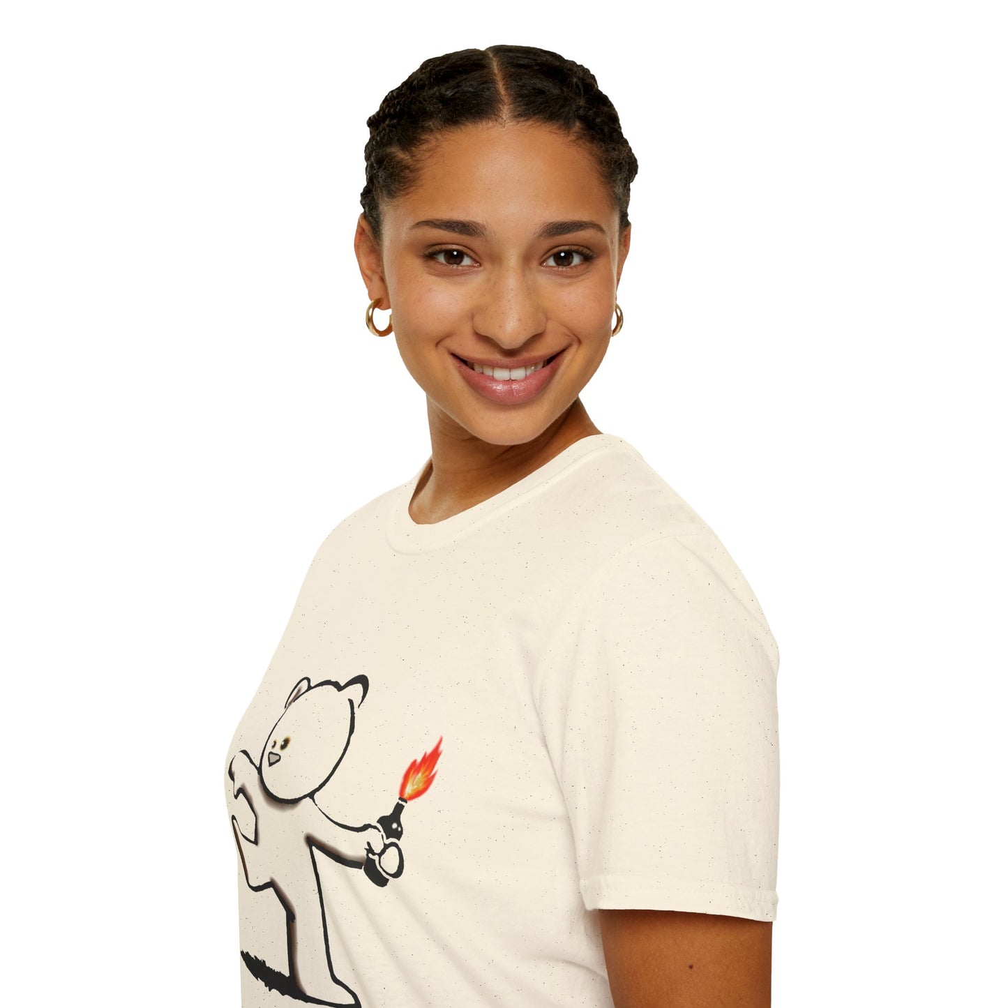 Banksy Teddy Graphic T-Shirt — Cute Mischief Cartoon Tee